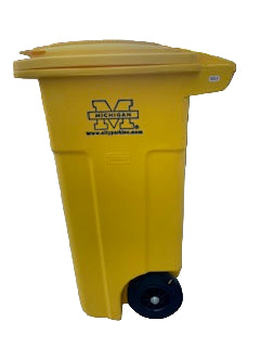 Toter LLC University of Michigan 32-Gallon Recycle Cart  Maize Yellow
